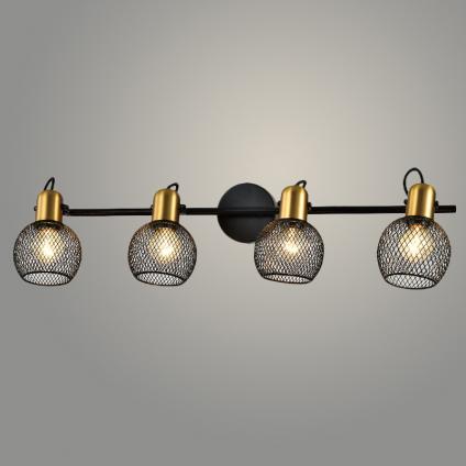 Спот 22750/4 BK+BRASS черный+латунь 4x40W E14 h130, 24